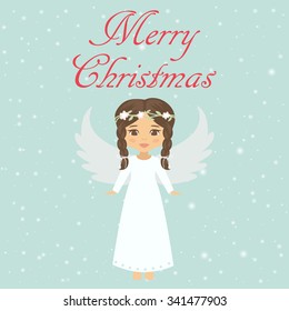 christmas angel and text