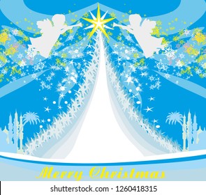 Christmas Angel with Trumpet - Christmas card with space for text