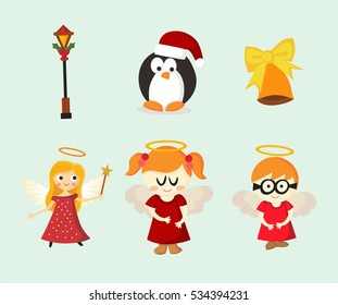 Christmas and Angel  Vector Art Characters Pack