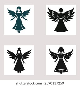 Christmas angel vector design silhouette