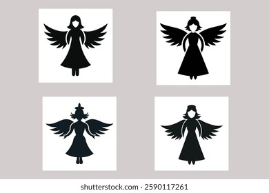 Christmas angel vector design silhouette