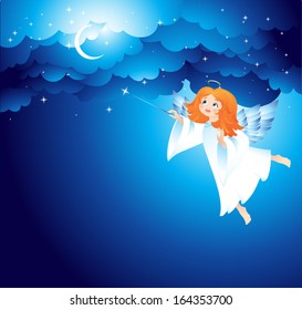 Christmas Angel. Vector Illustration