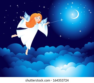 Christmas Angel. Vector Illustration