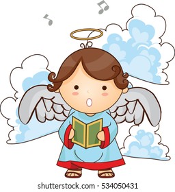 Christmas angel vector illustration