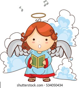 Christmas angel vector illustration