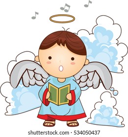 Christmas angel vector illustration