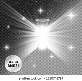 Christmas angel. Vector illustration. Angel on a transparent background.