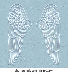 Christmas angel wings vector illustration