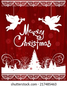 Christmas Angels. All elements and textures are individual objects. Vector illustration scale to any size.