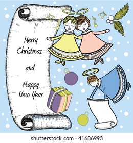 Christmas angels with message