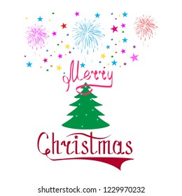 Christmas angels with quote Merry Christmas as symbol of Christmas and New Year. Fashion design. Modern stylish abstract texture. Colorful template for prints, card, poster, etc. Vector illustration