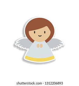 Christmas angle 2 colored line sticker icon. Elements of Christmas in color icons. Simple icon for websites, web design, mobile app, info graphics