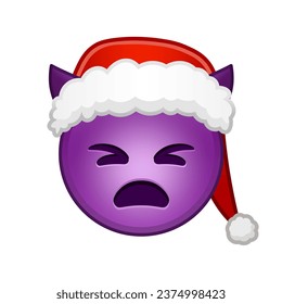 Christmas angry face with horns Large size of yellow emoji smile