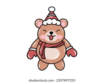 Christmas Animal with Bear cartoon