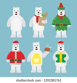 Christmas Animal Character Pac in Flat Design