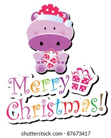 Christmas animal icon-(hippo version),more animals are available