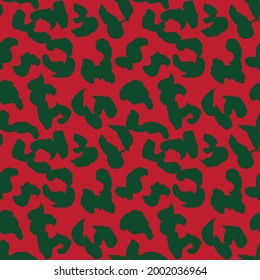 Christmas Animal Leopard Seamless Pattern Background for fashion textiles, graphics and crafts