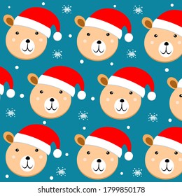 christmas animal pattern, digital paper vector illustration