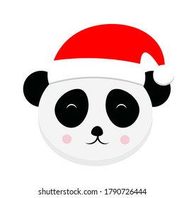 christmas animal in santa claus hat vector illustration