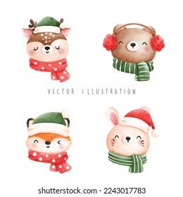 Christmas animal, Christmas vector illustration