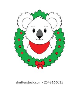 Christmas animal  winter themed  vector .