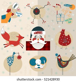 Christmas animals and birds