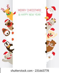 Christmas and Animals with Copy Space
