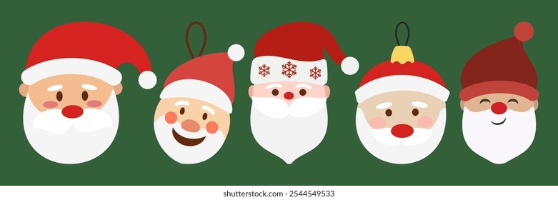Christmas Animals and Santa Illustrations. Happy New Year Decoration