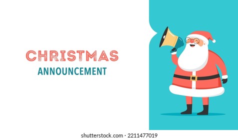 Christmas announcements concept design with Santa Claus