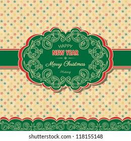 Christmas ans new year background in retro style
