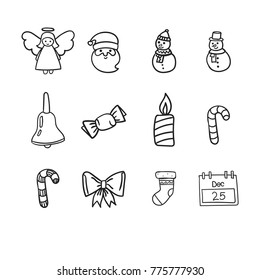 Christmas ans New Year Vector Icons Set