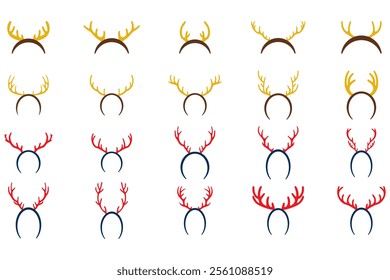 Christmas Antler Headband Illustration Design Set