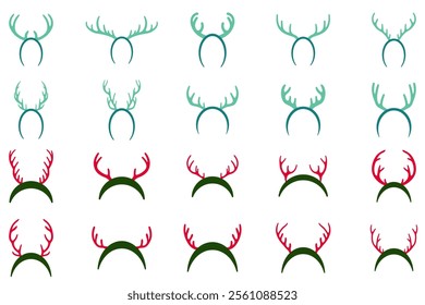 Christmas Antler Headband Illustration Design Set