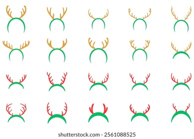 Christmas Antler Headband Illustration Design Set