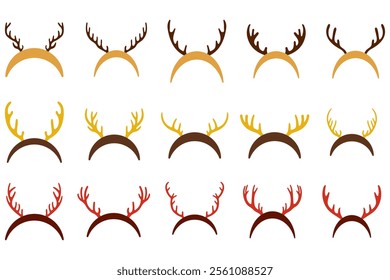 Christmas Antler Headband Illustration Design Set