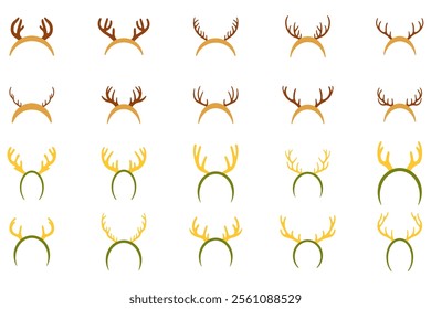 Christmas Antler Headband Illustration Design Set