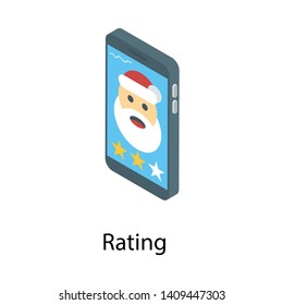 
Christmas  app isometric icon design 
