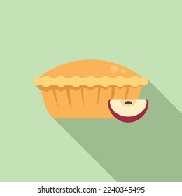 Christmas apple pie icon flat vector. Cake dessert. Sweet fruit