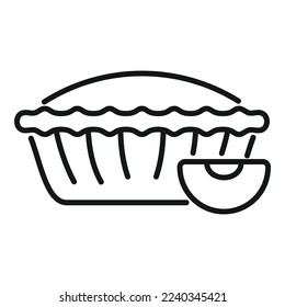 Christmas apple pie icon outline vector. Cake dessert. Sweet fruit