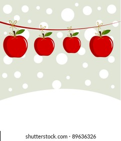 Christmas apples in winter scenery