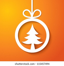 Christmas applique background. Vector illustration for your design.