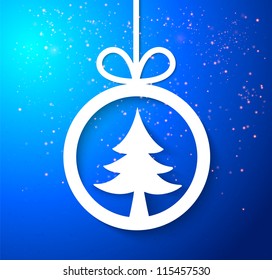 Christmas applique background. Vector illustration for your design.