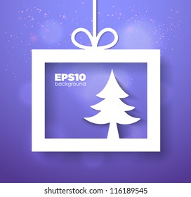 Christmas applique background. Vector illustration for your design.