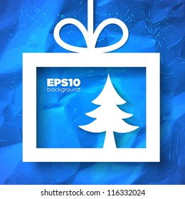 Christmas applique background. Vector illustration for your design.