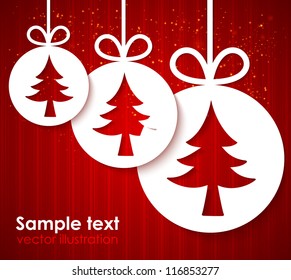 Christmas applique background. Vector illustration for your design.