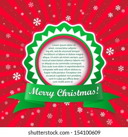 Christmas applique background. Vector illustration with frame for your text