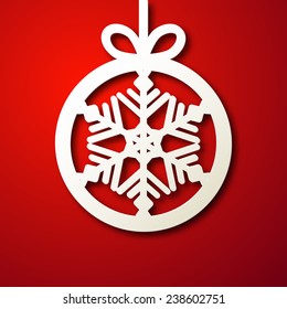 Christmas applique background. Vector illustration for your design.