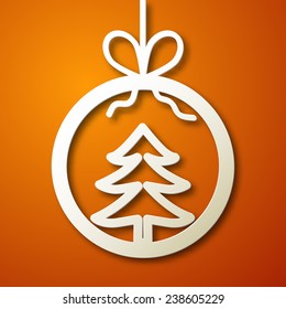 Christmas applique background. Vector illustration for your design.