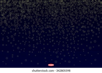Christmas applique for element design with snowflakes isolated on blue background. vector illustration