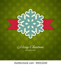 Christmas applique with snowflakes vector background. Eps 10.